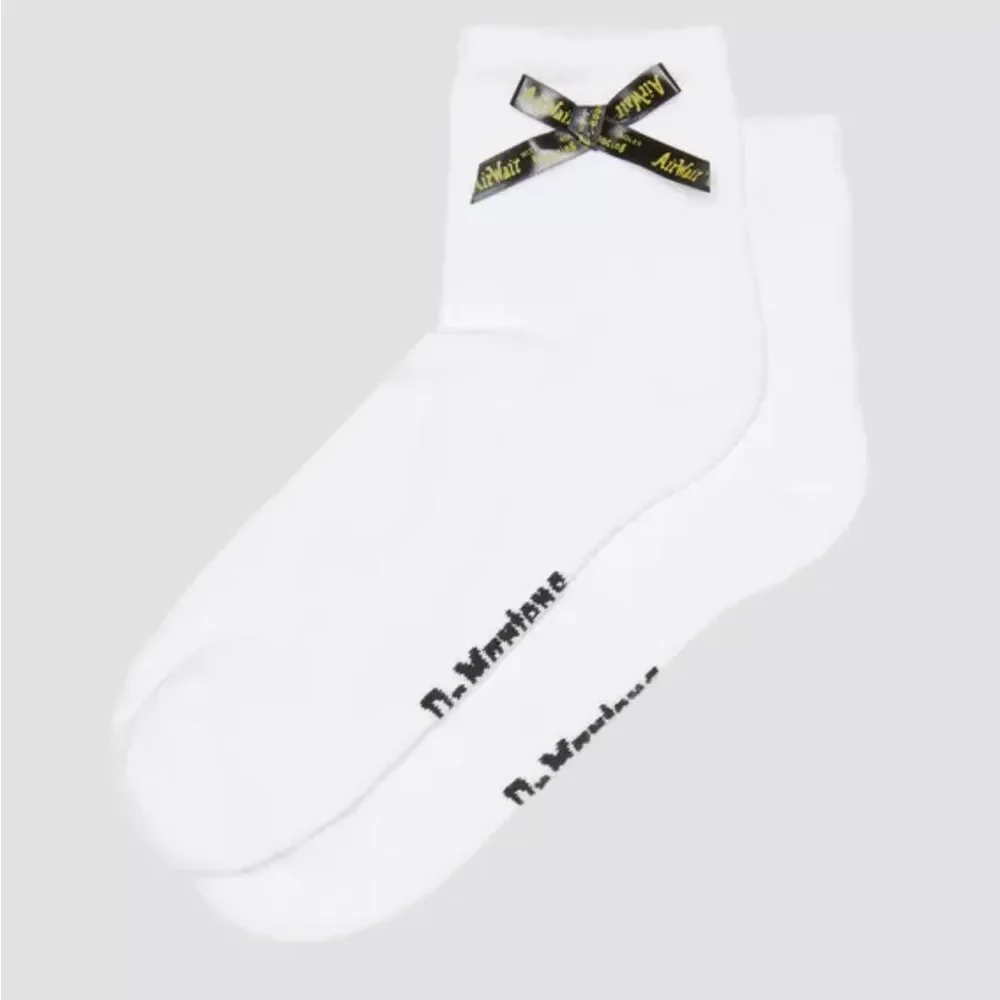 Dr. Martens M/L White Organic Cotton Blend Short Ankle Bow Socks